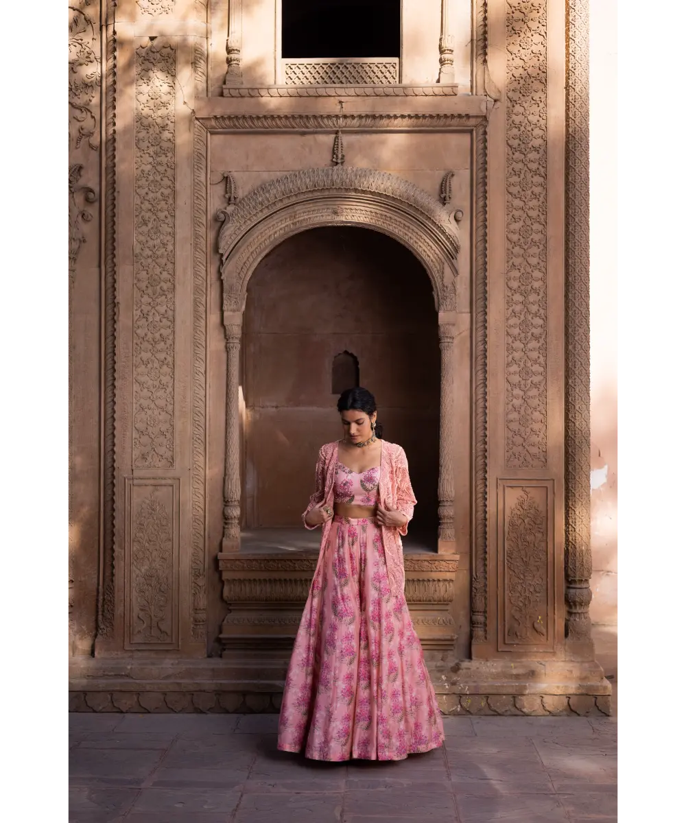 LABEL ANUSHREE- Onion Pink Sharara Set